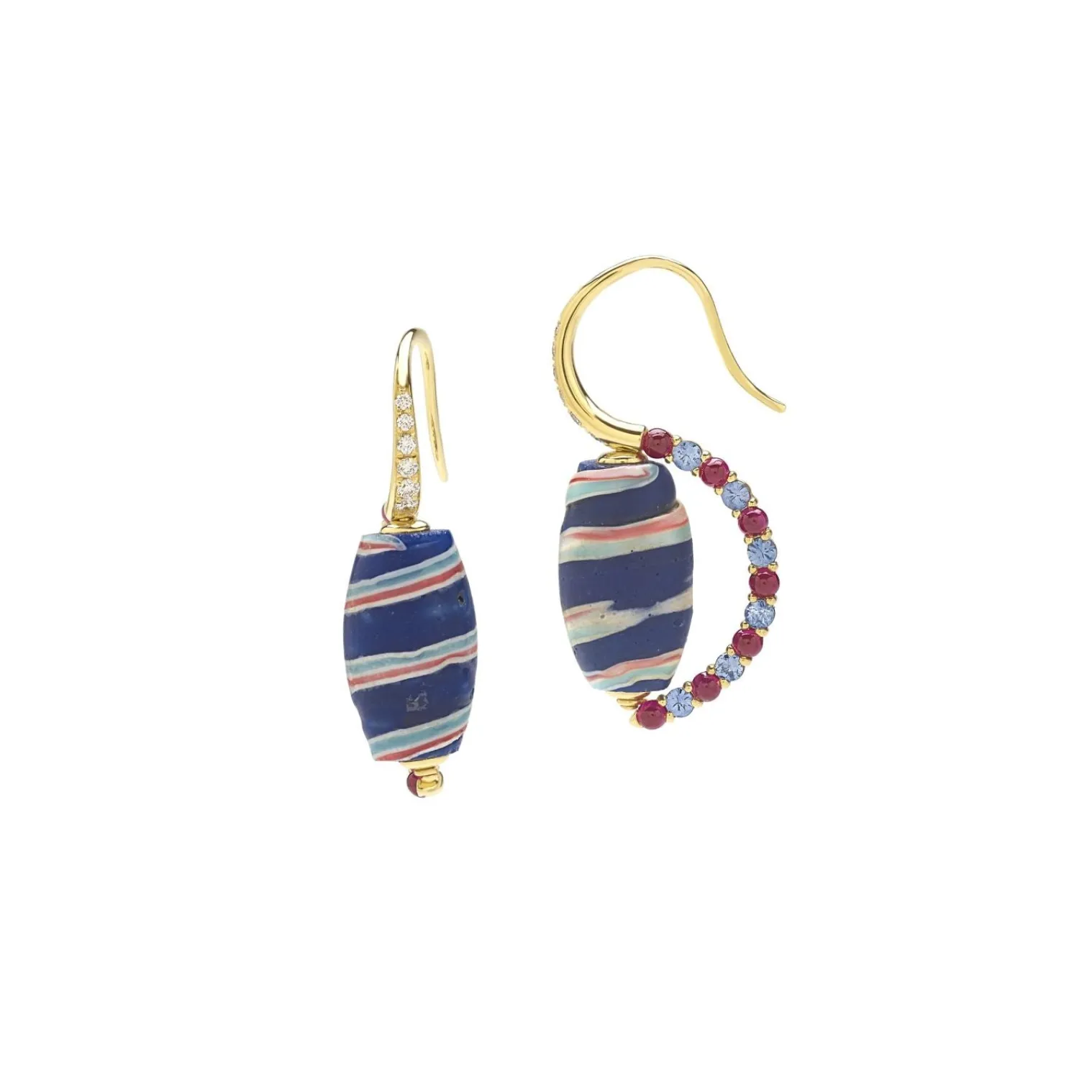 Antique Bead Earrings in Yellow gold