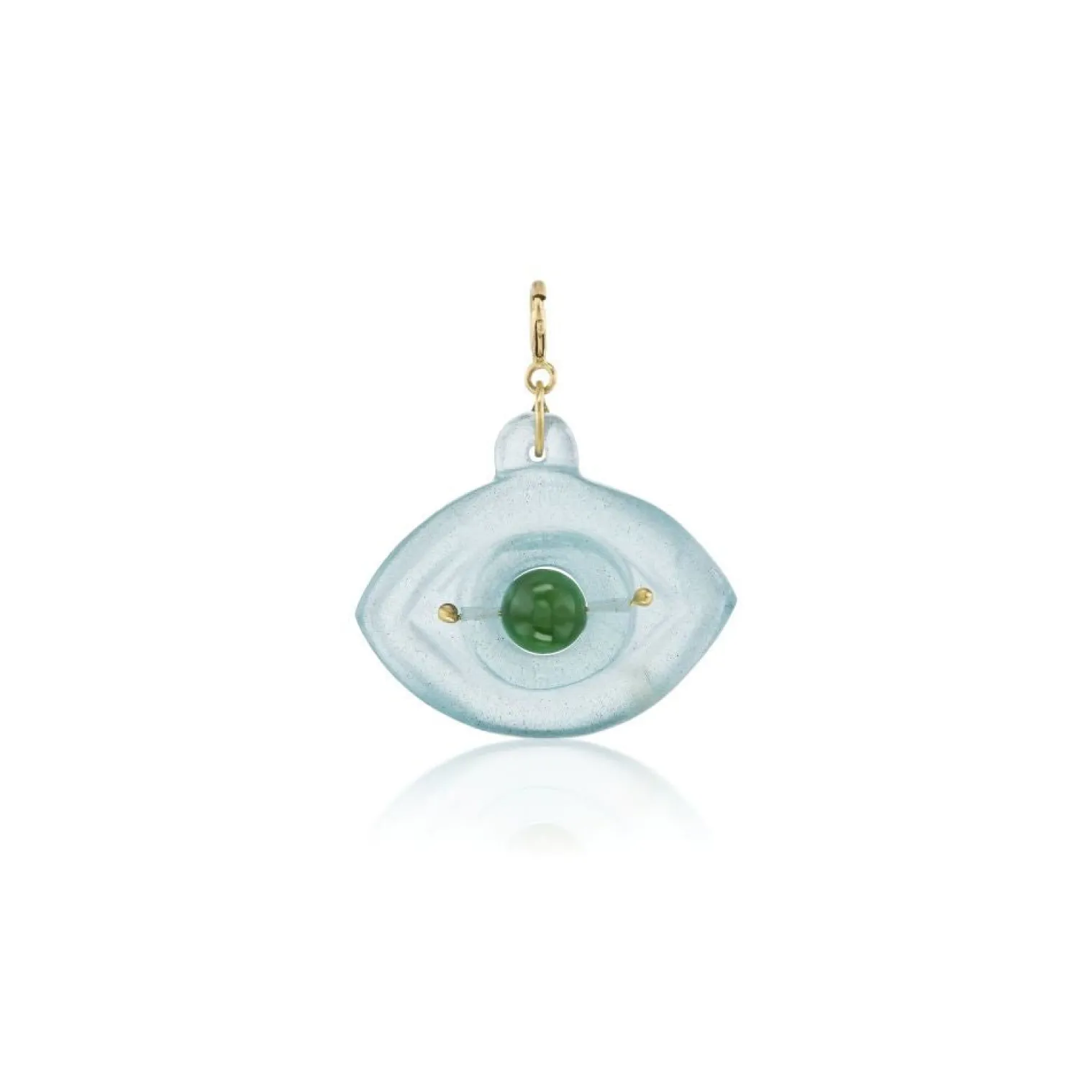 Aquamarine and Jade Eye Charm