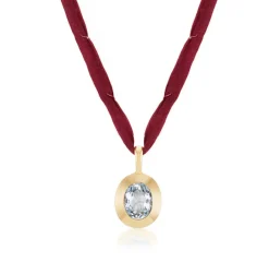 Aquamarine Seeds of Life Charm in Yellow Gold