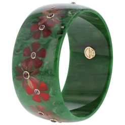 Bakelite Bangle with Amethyst and Rhodolite Garnet