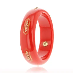 Bakelite Bangle with Citrine and Yellow Sapphire