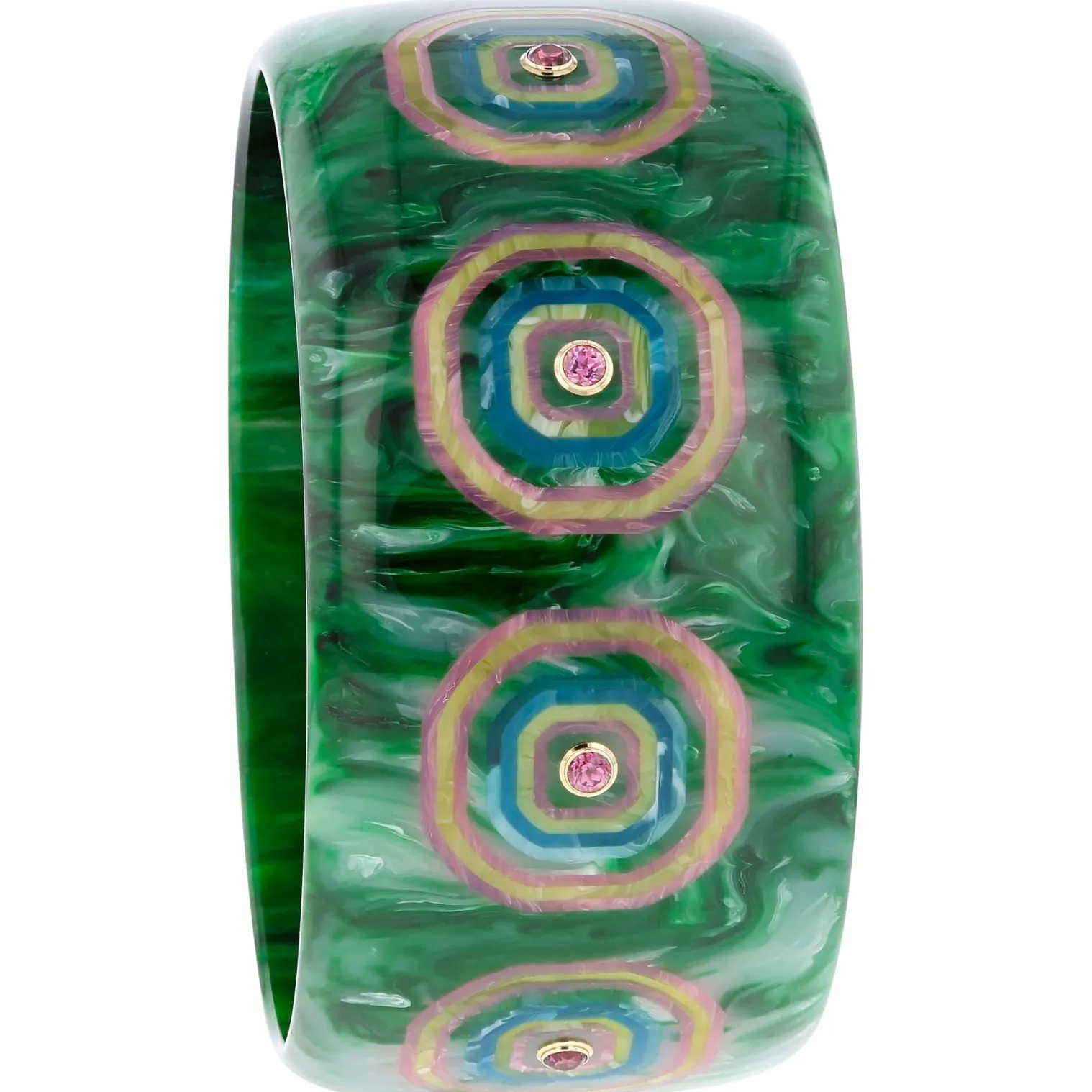 Bakelite Bangle with Rhodolite Garnet