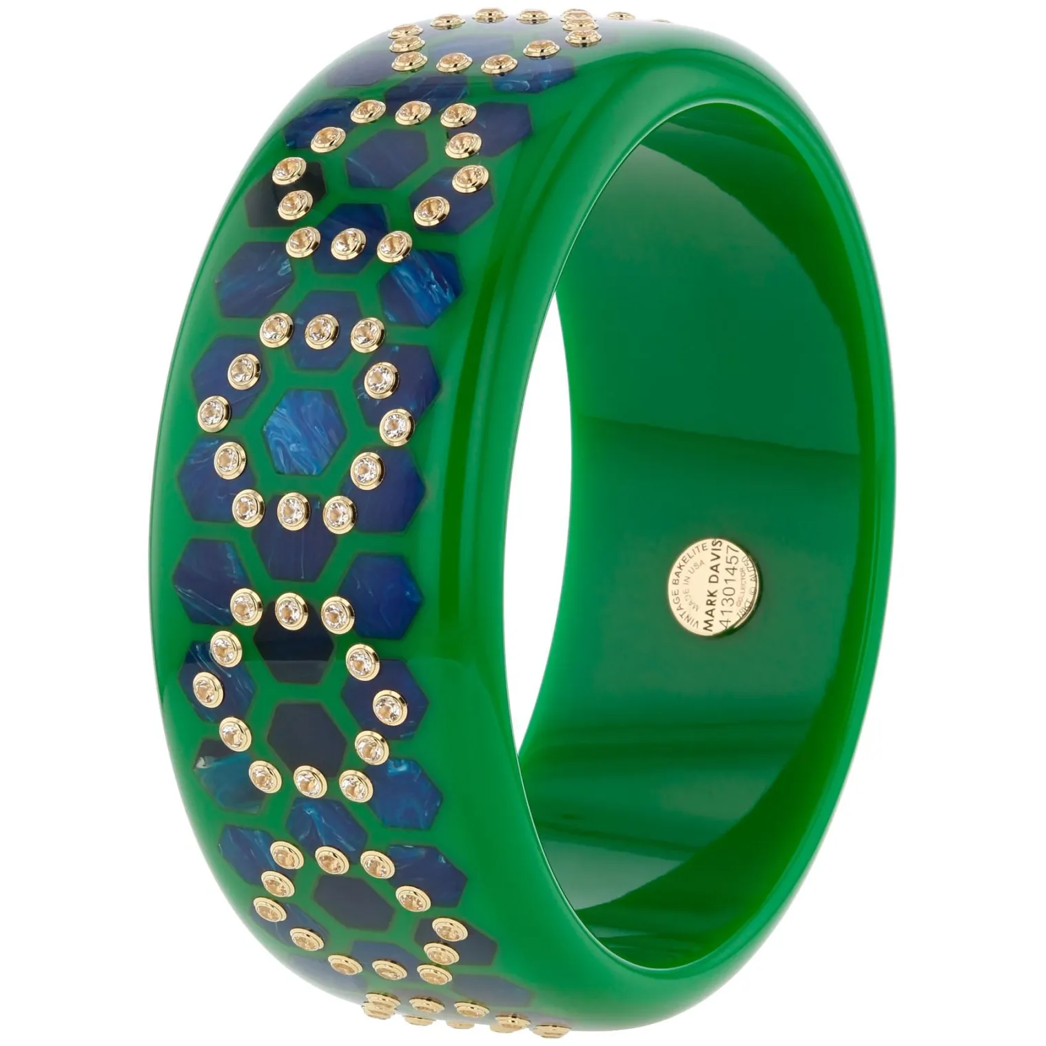 Bakelite Bangle with White Topaz