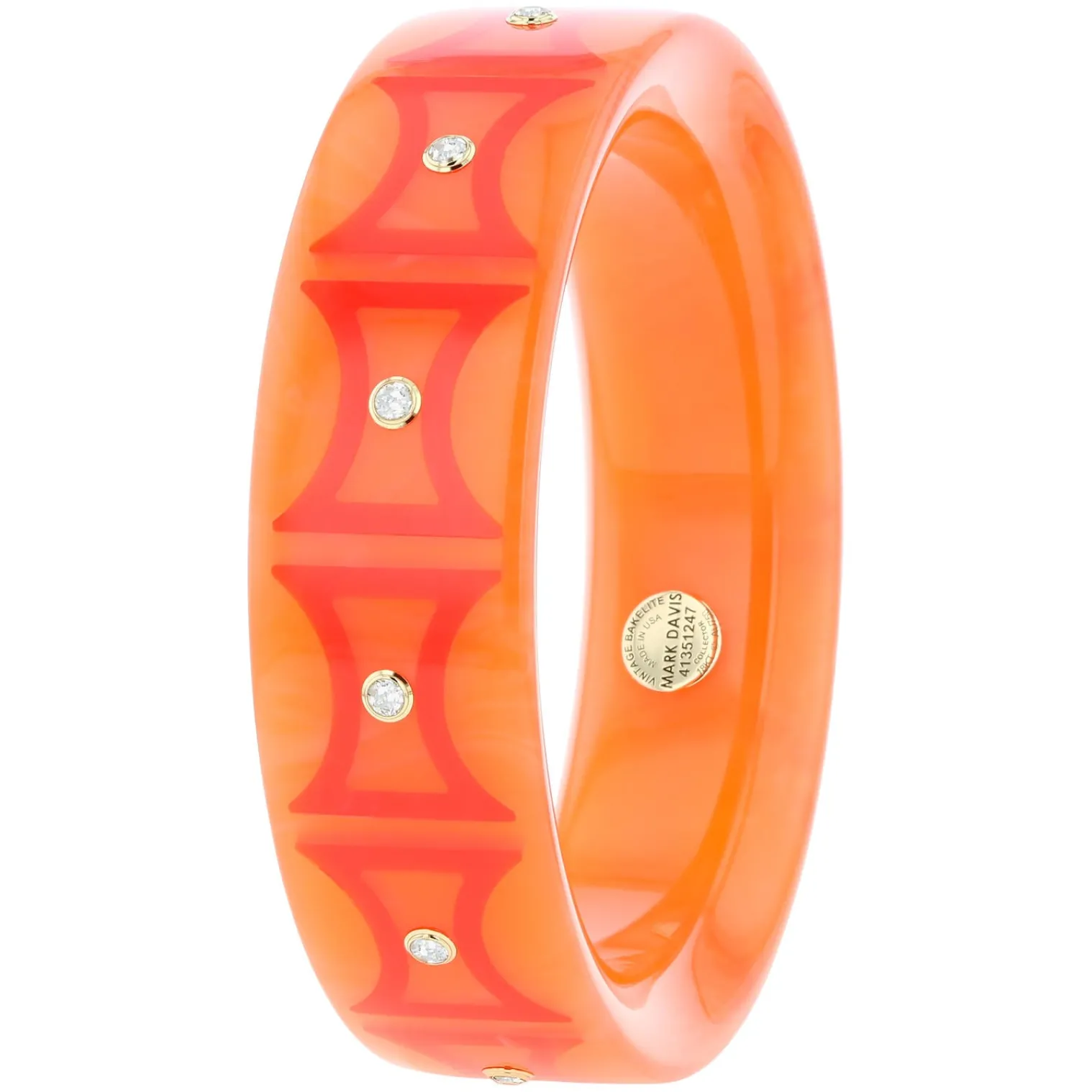 Bakelite Bangle with White Topaz