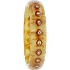 Bakelite Bangle with Yellow Sapphires