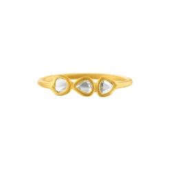 Bazaar Quadruple White Diamond Ring in Yellow Gold