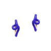 Blue Enamel Mini Loop Huggies