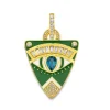 Blue Topaz Kelly Green Guitar Pick Pendent with Diamonds