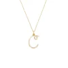 'C' Initial Alphabet Necklace in Yellow Gold