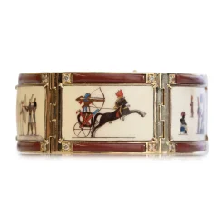 Ceramic Egyptian Image Bracelet in Yellow Gold