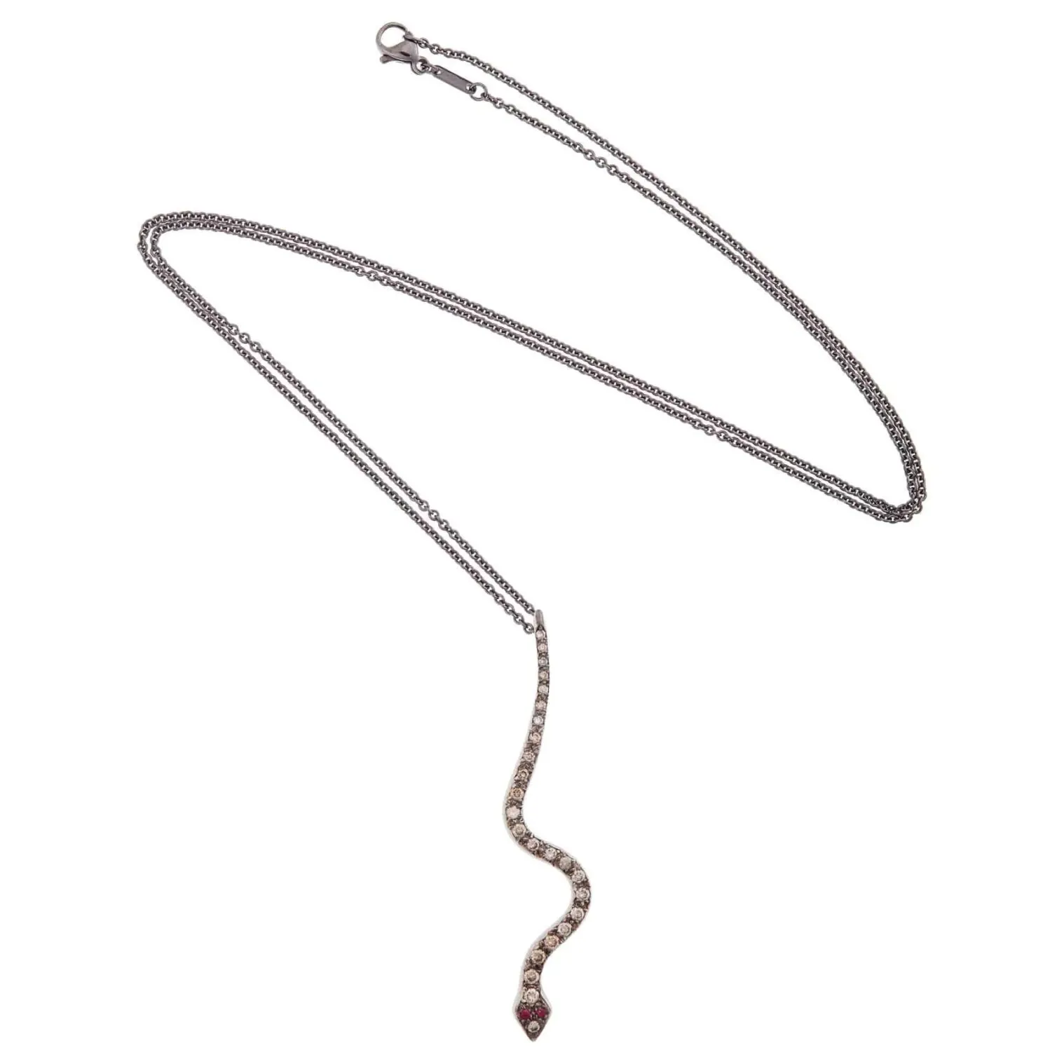 Champagne Diamond Big Snake Pendant in Rose Gold