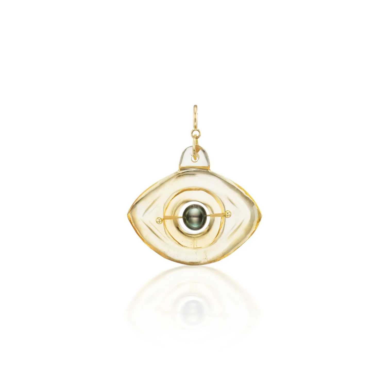Citrine and Tahitian Pearl Eye Charm