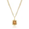 Citrine Seeds of Life Charm in Yellow Gold