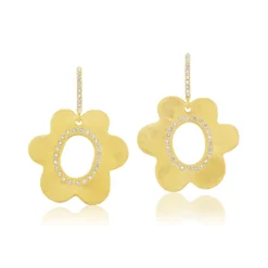 Daisy Huggie Earrings in Yellow Gold