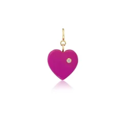 Diamond & Bakelite Purple Heart Charm