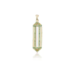 Emerald Mini Power Cage in Yellow Gold