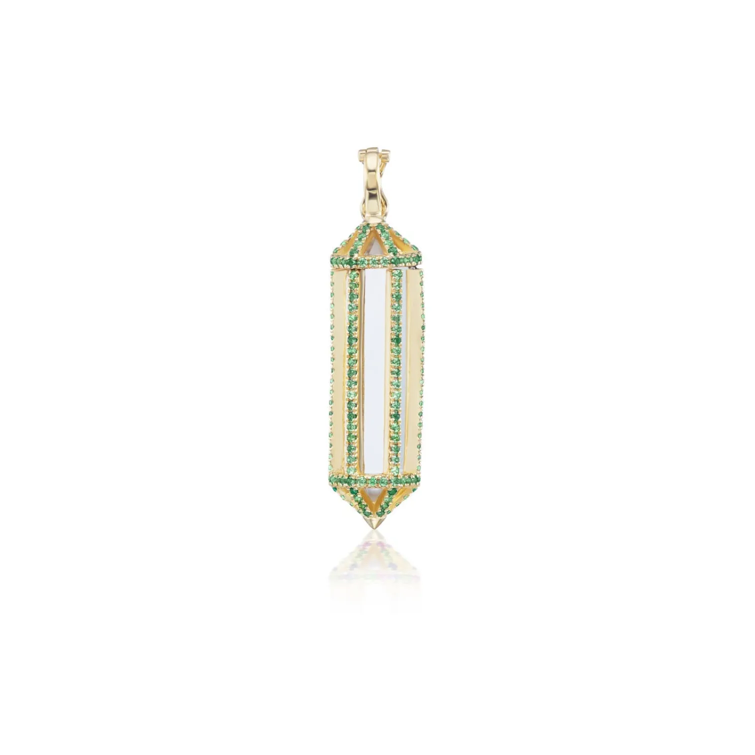 Emerald Mini Power Cage in Yellow Gold