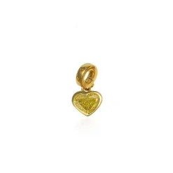 Fancy Color Heart Diamond in Bezel Charm