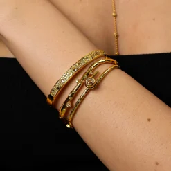 Fancy Color Reverse Diamond Pave Bangle Bracelet