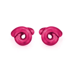 Flamingo Pink Tarallo Earrings in Silver