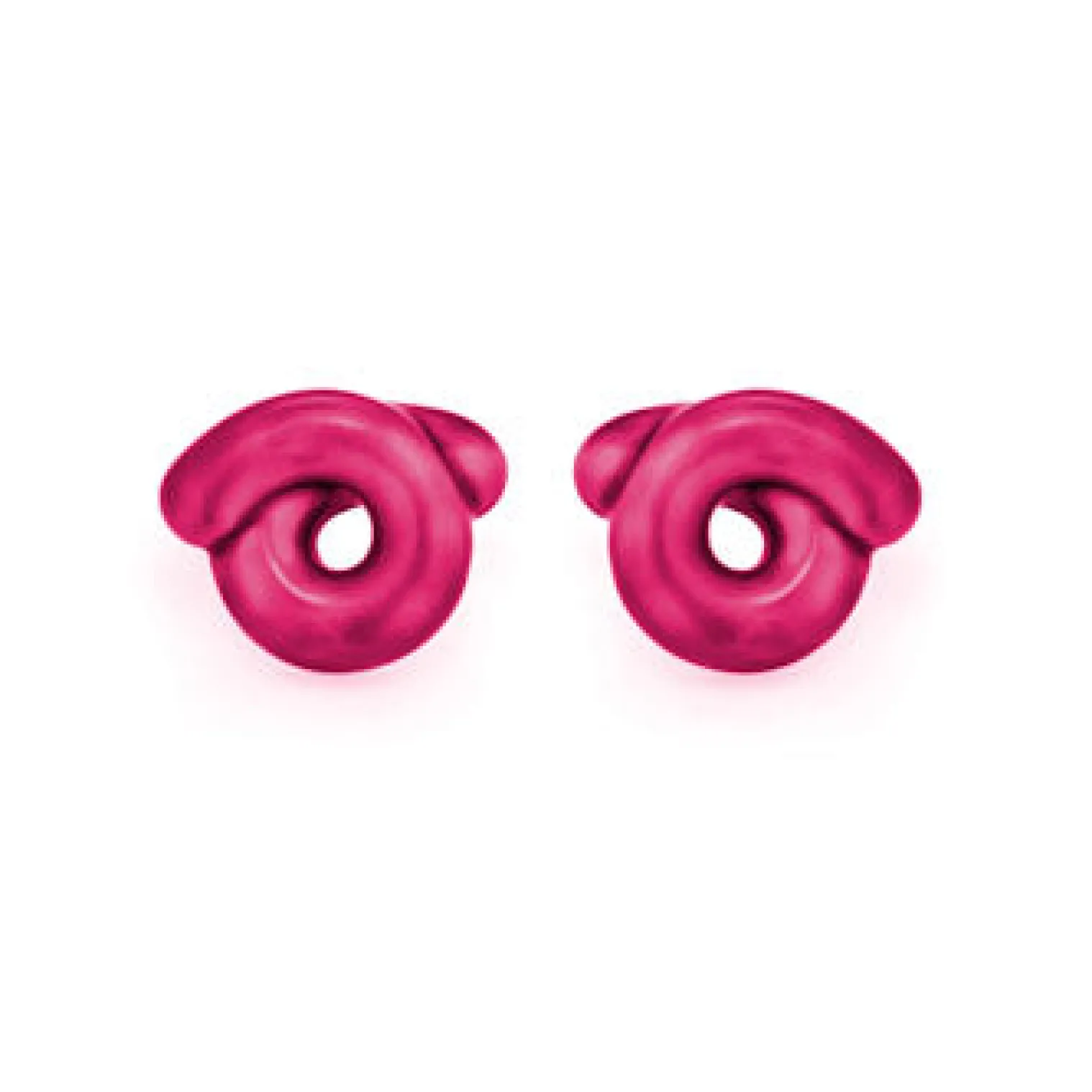 Flamingo Pink Tarallo Earrings in Silver
