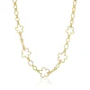 Flower Chain Necklace in Yellow Gold