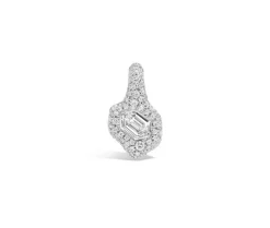 Hexagonal Cut White Diamond Fade Pendant in White Gold
