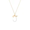 'J' Initial Alphabet Necklace in Yellow Gold