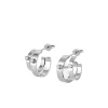 Monday Morning Mood Double Hoop Earrings in White Gold