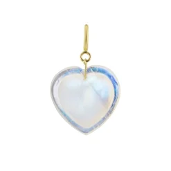 Moonstone Cut Heart Charm