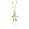 Multi-Gemstone Joy Heart Mini Robot Pendant in Yellow Gold