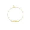 Ora Silk Plaquette Heart Bracelet in Yellow Gold