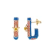 Orange Sapphire Fantasia Hoop Earrings in Yellow Gold