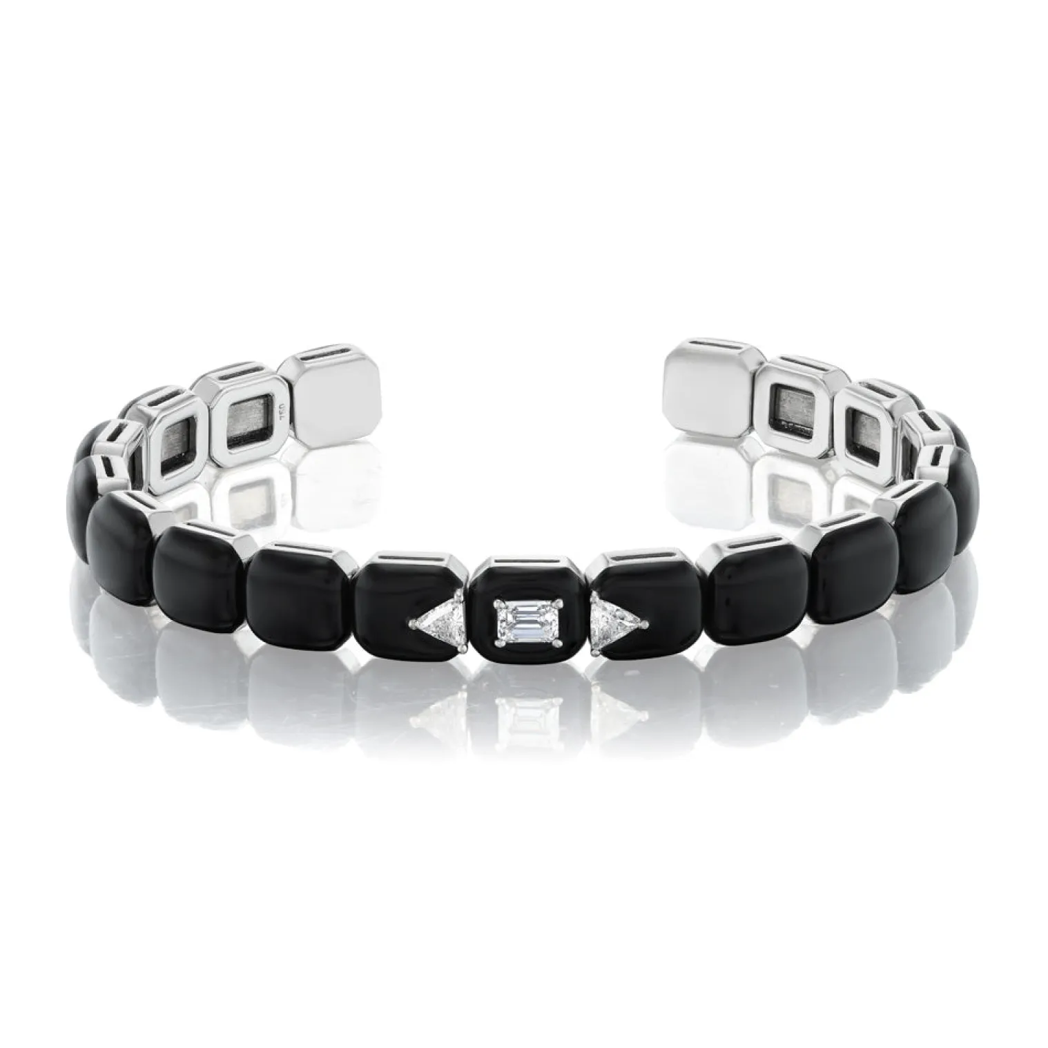 Oui Black Enamel Cuff Bracelet