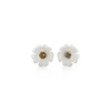 Pearl & Multicolored Diamond Daisy Studs