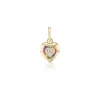 Rainbow Halo Diamond Candy Heart Button Charm
