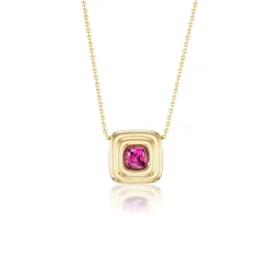Rhodolite Garnet Ripple Pendant in Yellow Gold