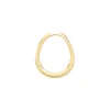 Riviera Creole Single Hoop Earring in Plain Yellow Gold