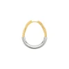 Riviera Creole Single Hoop Earring in Yellow and White Gold