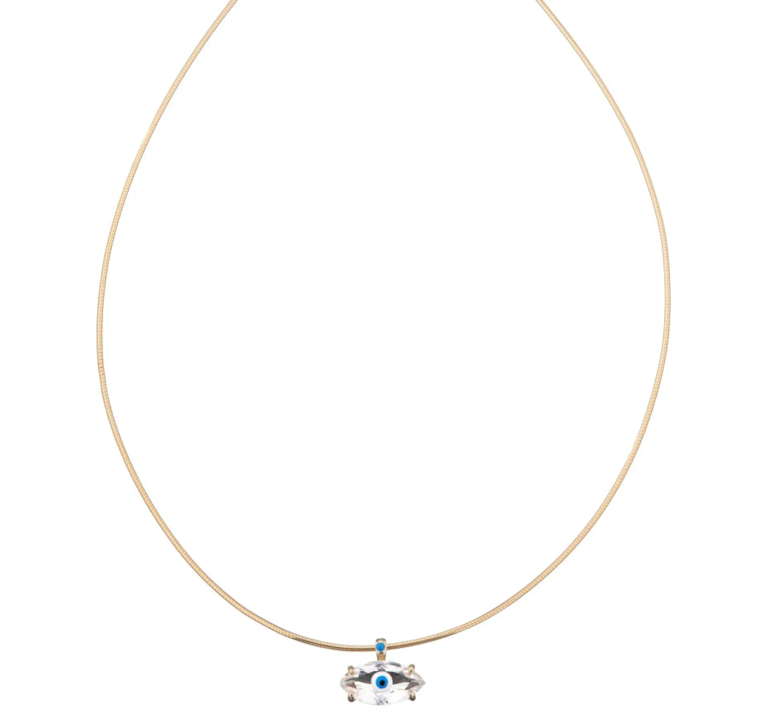 Rock Crystal Fortuneye Necklace in Yellow Gold