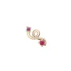 Ruby and Pink Sapphire Mini Loop Stud in Yellow Gold