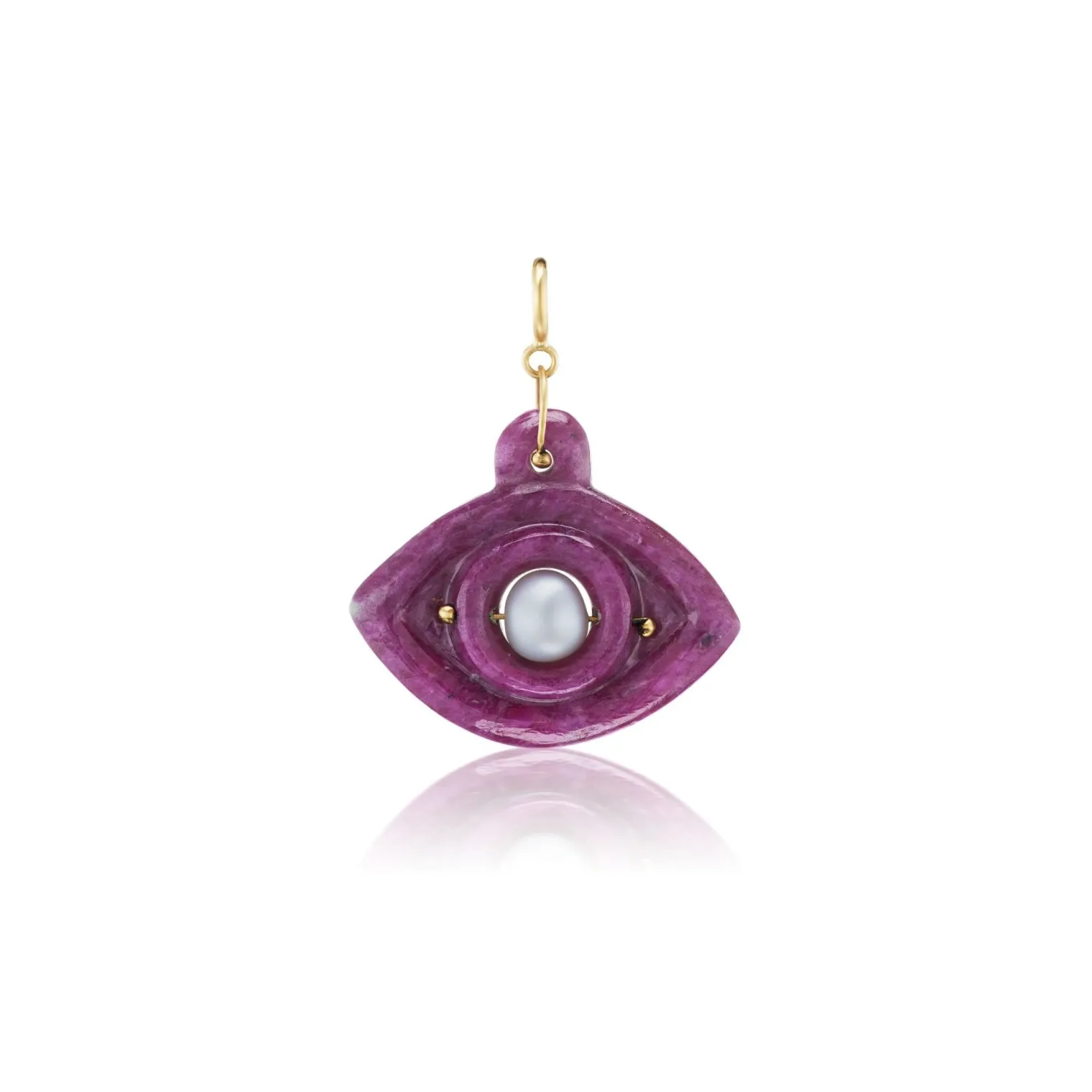 Ruby and Tahitian Pearl Stone Eye Charm