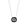Ruby and White Diamond Oui Necklace in White Gold