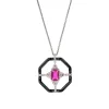 Ruby and White Diamond Oui Pendant in White Gold