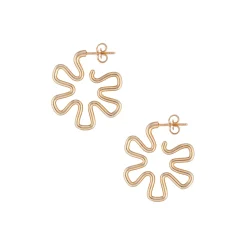 Small Daisy Hoops in Yellow Gold