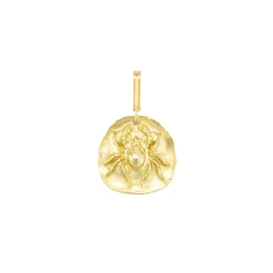 Spider Medal Charm in Yellow Gold