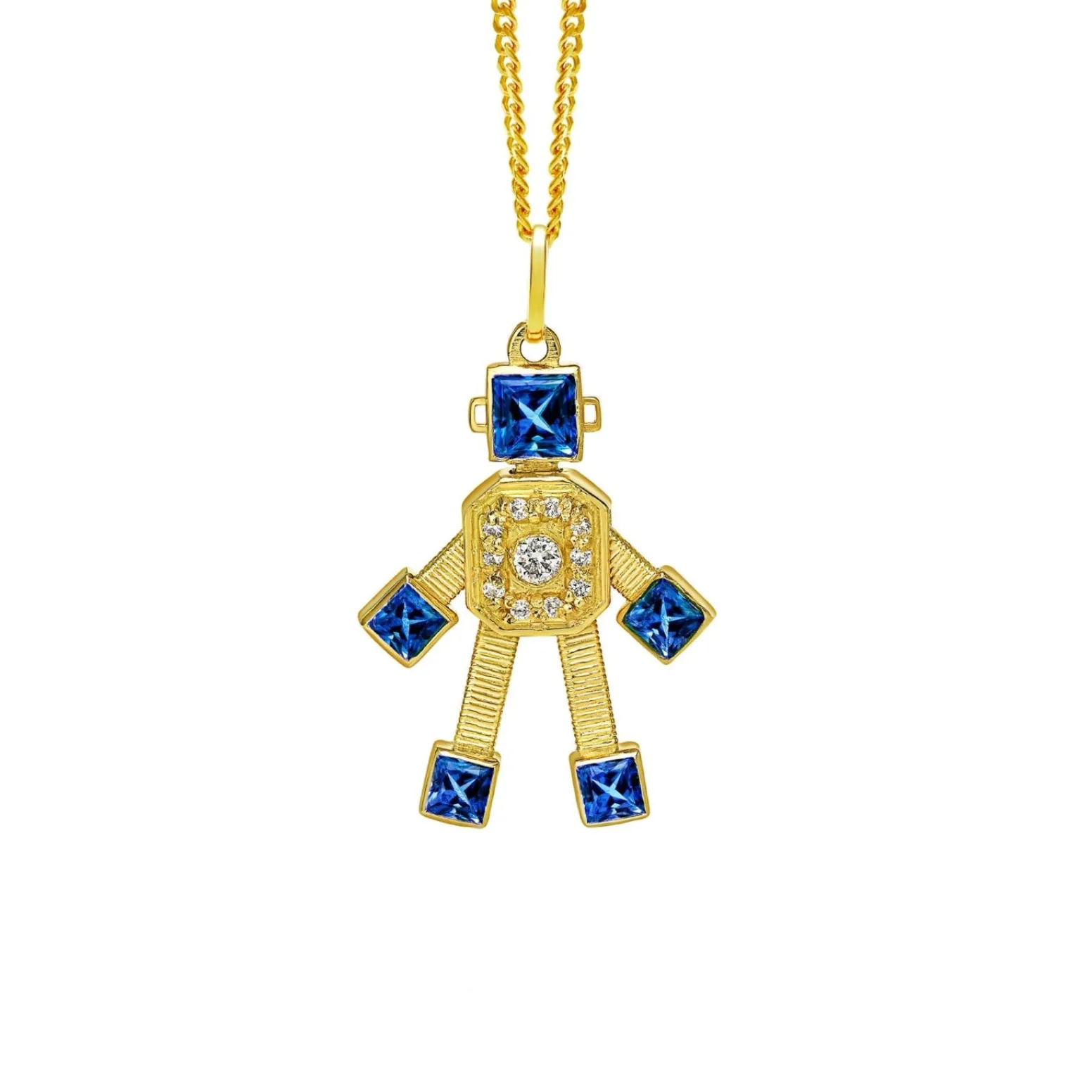 Tanzanite Van Mini Heart Pendant in Yellow Gold
