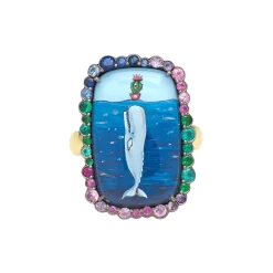 Whales At Wonderland Ring in Yellow Gold