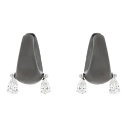 White Diamond and Blackened White Gold ME Earrings