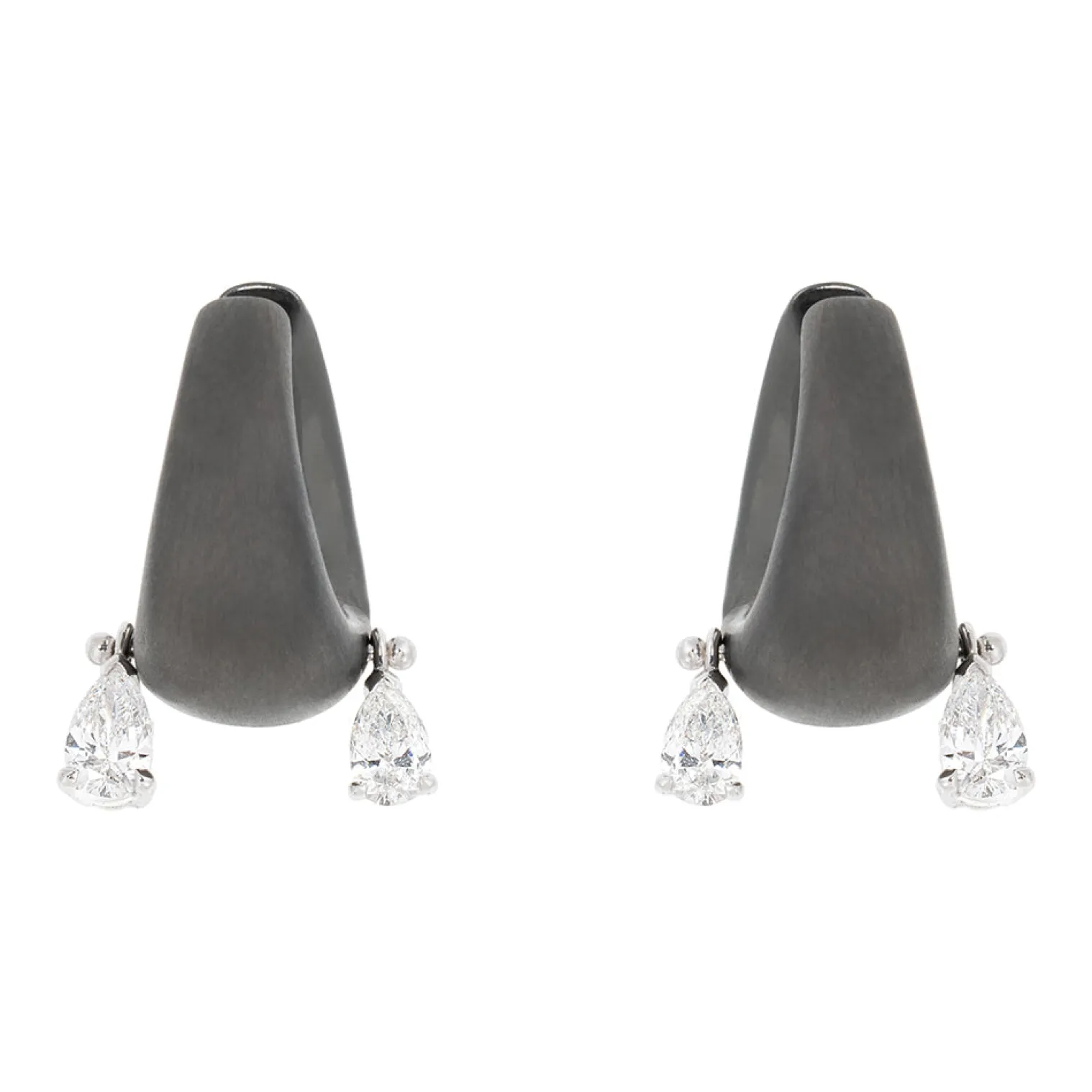 White Diamond and Blackened White Gold ME Earrings
